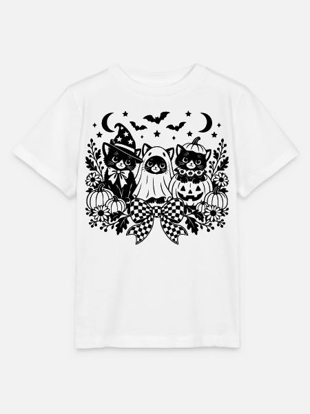 Halloween Katzen - Stanley/Stella Kinder T-Shirt MINI CREATOR - Weiß