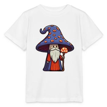 Süßer Pilz Zauberer mit Bart - Stanley/Stella Kinder T-Shirt MINI CREATOR  - Weiß - Vorne - Maike (125cm)