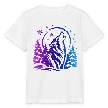 Wolf im Winterwald - Stanley/Stella Kinder T-Shirt MINI CREATOR  - Weiß - Vorne - Maike (125cm)