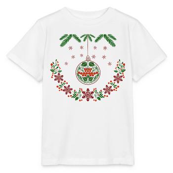Weihnachtskranz mit Vogelbeeren - Stanley/Stella Kinder T-Shirt MINI CREATOR  - Weiß - Vorne - Maike (125cm)