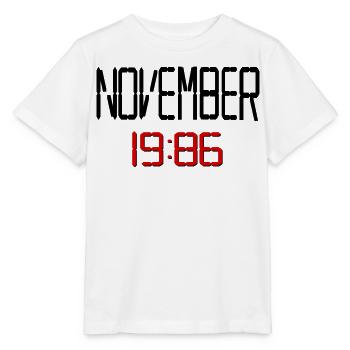 40. Geburtstag November 1986 - Stanley/Stella Kinder T-Shirt MINI CREATOR  - Weiß - Vorne - Maike (125cm)