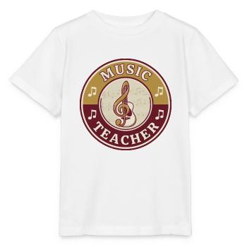 Vintage-Musiklehrer Treble Clef Gitarrenabzeichen oben - Stanley/Stella Kinder T-Shirt MINI CREATOR  - Weiß - Vorne - Maike (125cm)