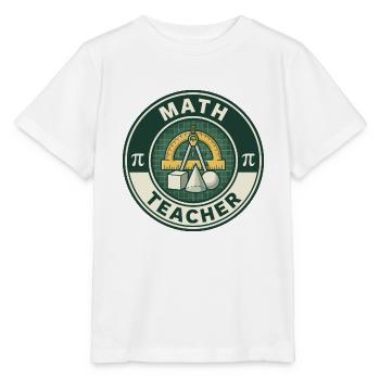 Vintage Mathematiklehrer-Gradmesser-Geometrie-Abzeichen oben - Stanley/Stella Kinder T-Shirt MINI CREATOR  - Weiß - Vorne - Maike (125cm)