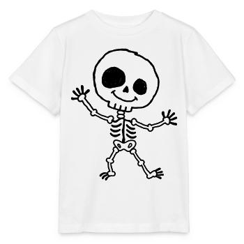 Fröhliches Halloween-Skelett im Kinder-Kritzelstil - Stanley/Stella Kinder T-Shirt MINI CREATOR  - Weiß - Vorne - Maike (125cm)