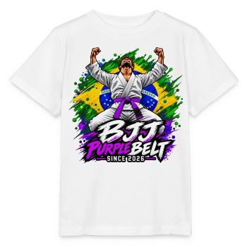 BJJ Lila Gürtel seit 2026 - Stanley/Stella Kinder T-Shirt MINI CREATOR  - Weiß - Vorne - Maike (125cm)