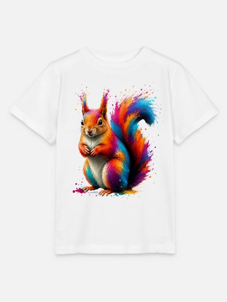 Buntes Eichhörnchen - Stanley/Stella Kinder T-Shirt MINI CREATOR  - Weiß