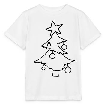 Weihnachtsbaum mit Stern – Kinderkritzelei - Stanley/Stella Kinder T-Shirt MINI CREATOR  - Weiß - Vorne - Maike (125cm)