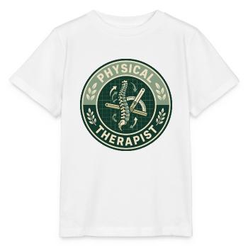 Vintage Physiotherapeut Wirbelsäulen-Goniometer-Abzeichen - Stanley/Stella Kinder T-Shirt MINI CREATOR  - Weiß - Vorne - Maike (125cm)
