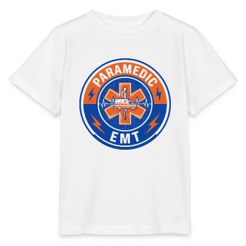 Vintage Paramedic EMT Star Of Life Ambulanzdeckel - Stanley/Stella Kinder T-Shirt MINI CREATOR  - Weiß - Vorne - Maike (125cm)