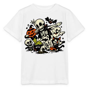 Skelett Kürbis Geist Halloween Party Kostüm - Stanley/Stella Kinder T-Shirt MINI CREATOR  - Weiß - Vorne - Maike (125cm)