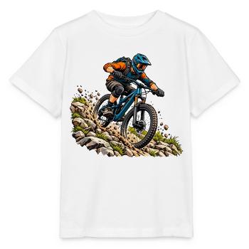 Mountainbike Abenteuer für MTB Fahrer - Stanley/Stella Kinder T-Shirt MINI CREATOR  - Weiß - Vorne - Maike (125cm)