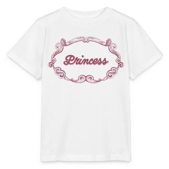 Rosa Prinzessin Schnörkelrahmen - Stanley/Stella Kinder T-Shirt MINI CREATOR  - Weiß - Vorne - Maike (125cm)