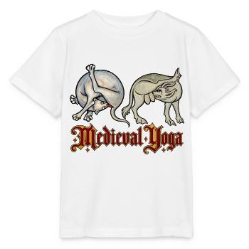 Mittelalterliches Yoga: Flexible Kreaturen - Stanley/Stella Kinder T-Shirt MINI CREATOR  - Weiß - Vorne - Maike (125cm)