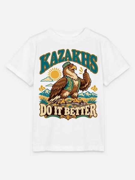 Kasachstan Retro Kultur und Stolz - Stanley/Stella Kinder T-Shirt MINI CREATOR - Weiß