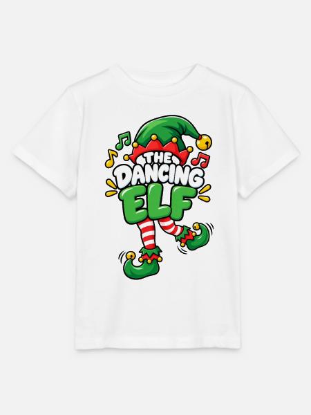 Tanzender Elf mit Musikmütze - Stanley/Stella Kinder T-Shirt MINI CREATOR - Weiß
