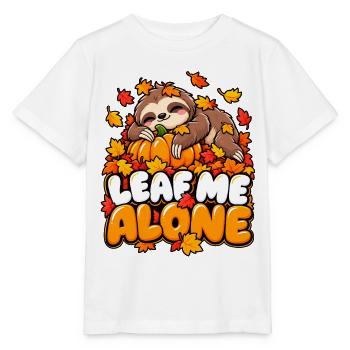 Leaf Me Alone – Herbst-Faultier - Stanley/Stella Kinder T-Shirt MINI CREATOR  - Weiß - Vorne - Maike (125cm)