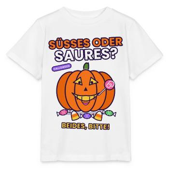 Halloween- Süßes oder Saures Halloween? Beides! - Stanley/Stella Kinder T-Shirt MINI CREATOR  - Weiß - Vorne - Maike (125cm)