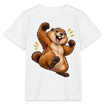 Cartoon springendes Eichhörnchen - Stanley/Stella Kinder T-Shirt MINI CREATOR  - Weiß - Vorne - Maike (125cm)