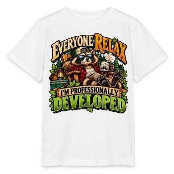 Professionell entwickelter Waschbär - Stanley/Stella Kinder T-Shirt MINI CREATOR  - Weiß - Vorne - Maike (125cm)