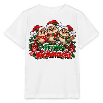 Frohe Weihnacht Vögel - Stanley/Stella Kinder T-Shirt MINI CREATOR  - Weiß - Vorne - Maike (125cm)