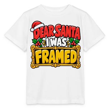 Dear Santa I Was Framed - Stanley/Stella Kinder T-Shirt MINI CREATOR  - Weiß - Vorne - Maike (125cm)