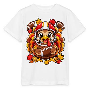 Thanksgiving Football Truthahn - Stanley/Stella Kinder T-Shirt MINI CREATOR  - Weiß - Vorne - Maike (125cm)
