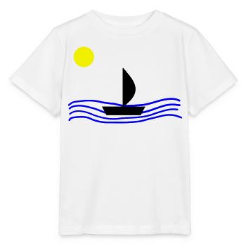 Mit dem Boot auf dem Meer - Stanley/Stella Kinder T-Shirt MINI CREATOR  - Weiß - Vorne - Maike (125cm)