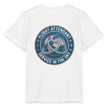 Flugbegleiterin Jet Trail Herzabzeichen Geschenk - Stanley/Stella Kinder T-Shirt MINI CREATOR  - Weiß - Vorne - Maike (125cm)