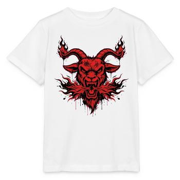 Sumi-e Fire Goat Shirt Japanische  Feuer ziege - Stanley/Stella Kinder T-Shirt MINI CREATOR  - Weiß - Vorne - Maike (125cm)