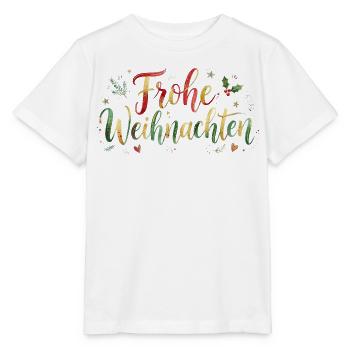 Frohe Weihnachten Schriftzug - Handschrift - Stanley/Stella Kinder T-Shirt MINI CREATOR  - Weiß - Vorne - Maike (125cm)