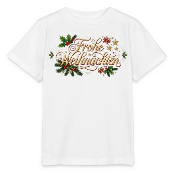 Frohe Weihnachten - Goldener Schriftzug - Stanley/Stella Kinder T-Shirt MINI CREATOR  - Weiß - Vorne - Maike (125cm)