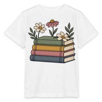 Bücher und Wildblumen - Stanley/Stella Kinder T-Shirt MINI CREATOR  - Weiß - Vorne - Maike (125cm)
