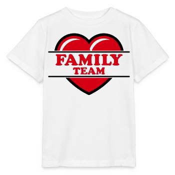 Family Team (Familie / Herz / Liebe / Love / R 2C) - Stanley/Stella Kinder T-Shirt MINI CREATOR  - Weiß - Vorne - Maike (125cm)