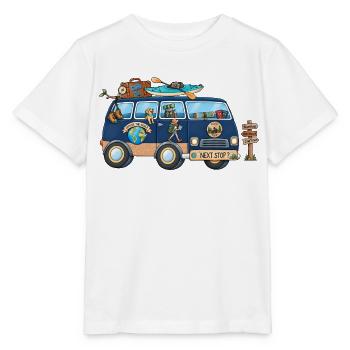Abenteuer Weltreise Camper Wohnmobil - Stanley/Stella Kinder T-Shirt MINI CREATOR  - Weiß - Vorne - Maike (125cm)