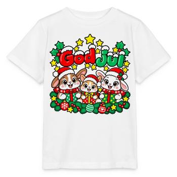 Frohe Weihnachten Kaninchen mit Geschenken - Stanley/Stella Kinder T-Shirt MINI CREATOR  - Weiß - Vorne - Maike (125cm)