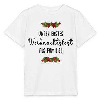 Erstes Weihnachtsfest Familie - Stanley/Stella Kinder T-Shirt MINI CREATOR  - Weiß - Vorne - Maike (125cm)