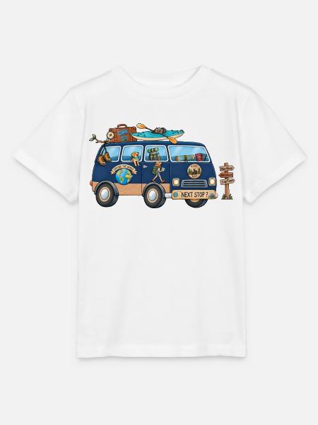 Abenteuer Weltreise Camper Wohnmobil - Stanley/Stella Kinder T-Shirt MINI CREATOR - Weiß