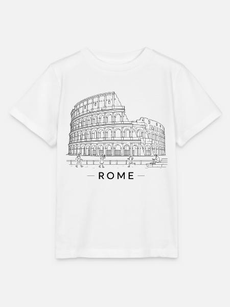 Linienkunst des Romer Kolosseums - Stanley/Stella Kinder T-Shirt MINI CREATOR  - Weiß