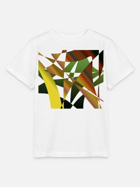 Abstrakte Fragmente Grüner Ocker - Stanley/Stella Kinder T-Shirt MINI CREATOR - Weiß
