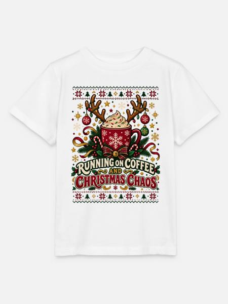 Running On Coffee And Chaos - Stanley/Stella Kinder T-Shirt MINI CREATOR  - Weiß