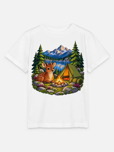 Pudu am Bergsee-Zeltlager - Stanley/Stella Kinder T-Shirt MINI CREATOR  - Weiß