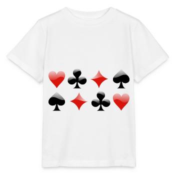 Herz Kreuz Karo Pik Poker Kartenspiel Set - Stanley/Stella Kinder T-Shirt MINI CREATOR  - Weiß - Vorne - Maike (125cm)