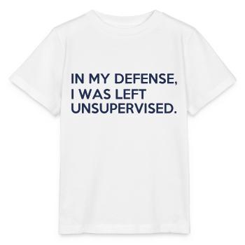 In my defense, I was left unsupervised - T-shirt bio MINI CREATOR Stanley/Stella Enfant - blanc - Devant - Maike (125cm)