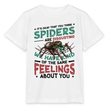 Les araignées ne sont pas dégoûtantes - Spider Lover - T-shirt bio MINI CREATOR Stanley/Stella Enfant - blanc - Devant - Maike (125cm)
