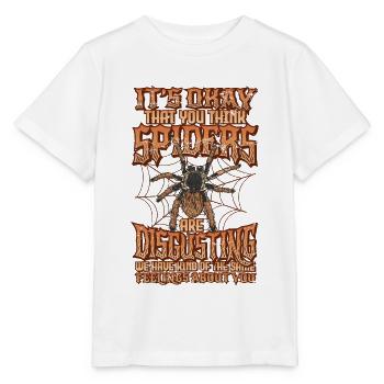 Les araignées ne sont pas dégoûtantes - Spider Lover - T-shirt bio MINI CREATOR Stanley/Stella Enfant - blanc - Devant - Maike (125cm)