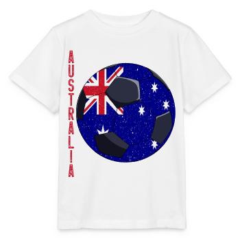 Australia Soccer Ball Australian Flag - Stanley/Stella Kinder T-Shirt MINI CREATOR  - Weiß - Vorne - Maike (125cm)