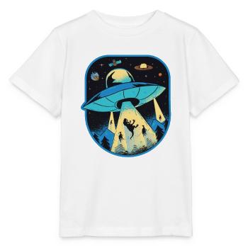 Ufo Dinosaurier, Alien-entführung - Stanley/Stella Kinder T-Shirt MINI CREATOR  - Weiß - Vorne - Maike (125cm)