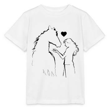 Life is better with horses heart loves the - Stanley/Stella MINI CREATOR Kids’ T-Shirt - white - Front - Maike (125cm)