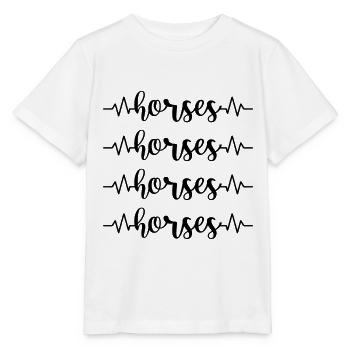 Horses Riding Black Background Horse Animal - Stanley/Stella MINI CREATOR Kids’ T-Shirt - white - Front - Maike (125cm)