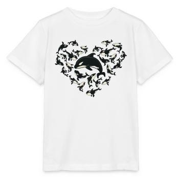 Amoureux des baleines, orque.. - T-shirt bio MINI CREATOR Stanley/Stella Enfant - blanc - Devant - Maike (125cm)